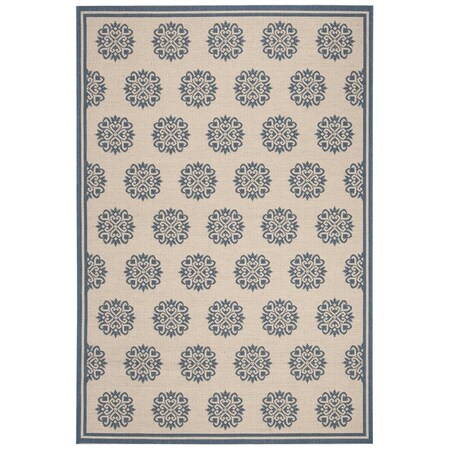 Safavieh 2 ft. 2 in. x 4 ft. Beach House Power Loomed Accent Area Rug Blue & Creme BHS181M-24